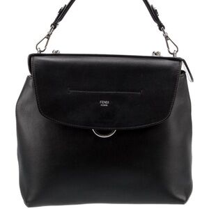 Fendi Black Leather Backpack - Authentic